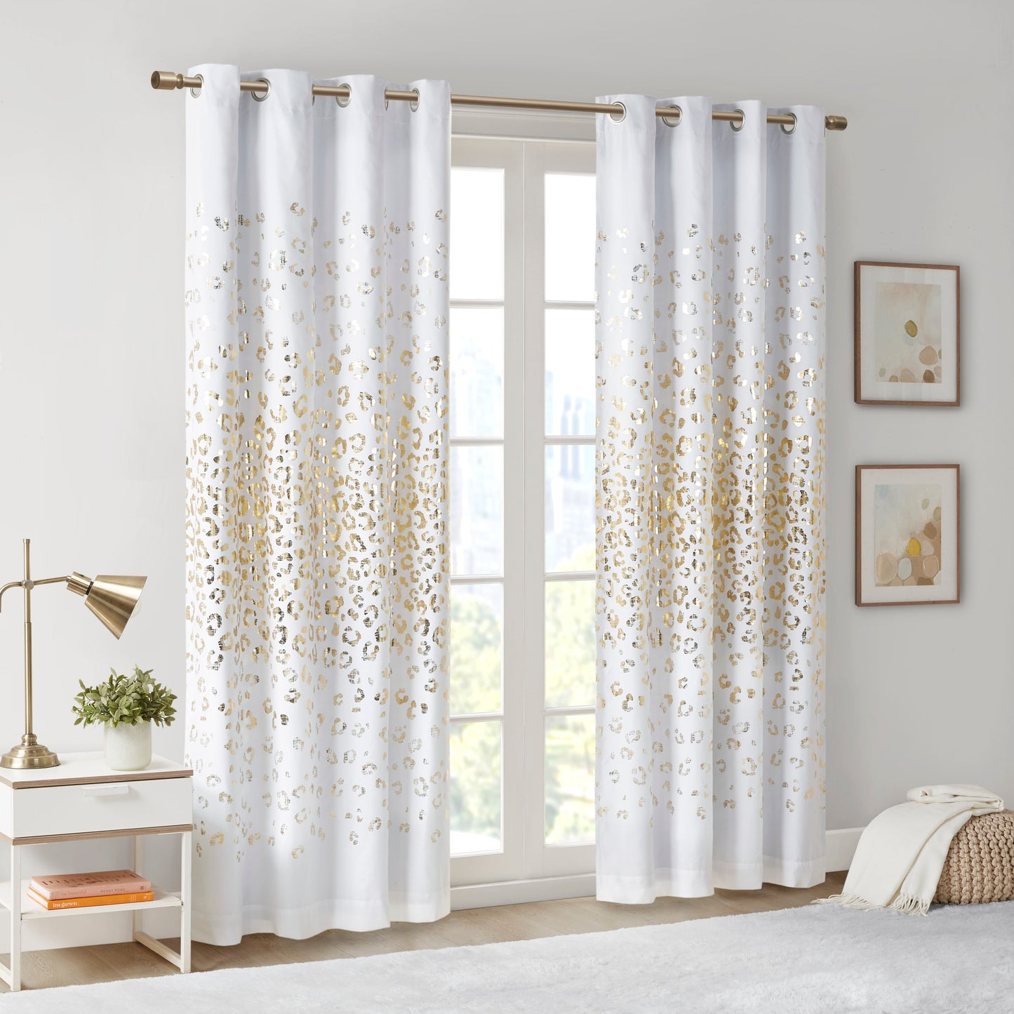 Lillie Grommet Top Metallic Animal Printed Total Blackout Curtain