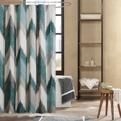 200 thread count Cotton Chevron Printed Bathroom Shower Curtains