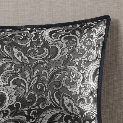 Room in a Bag Jacquard Paisley Pattern Conforter Set with Comforter, Bedskirt, Bed Sheets, Curtains, Pillowcases