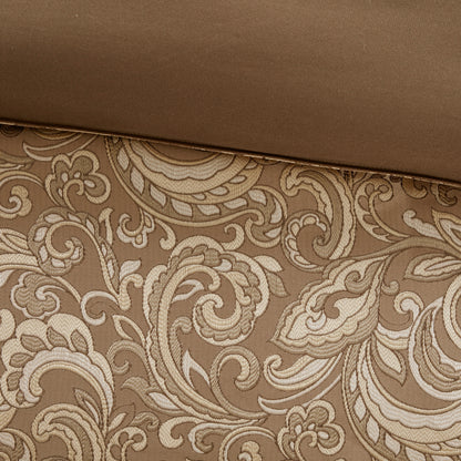 Room in a Bag Jacquard Paisley Pattern Conforter Set with Comforter, Bedskirt, Bed Sheets, Curtains, Pillowcases