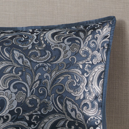 Room in a Bag Jacquard Paisley Pattern Conforter Set with Comforter, Bedskirt, Bed Sheets, Curtains, Pillowcases