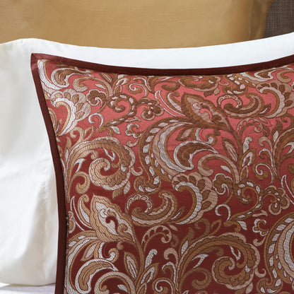 Room in a Bag Jacquard Paisley Pattern Conforter Set with Comforter, Bedskirt, Bed Sheets, Curtains, Pillowcases