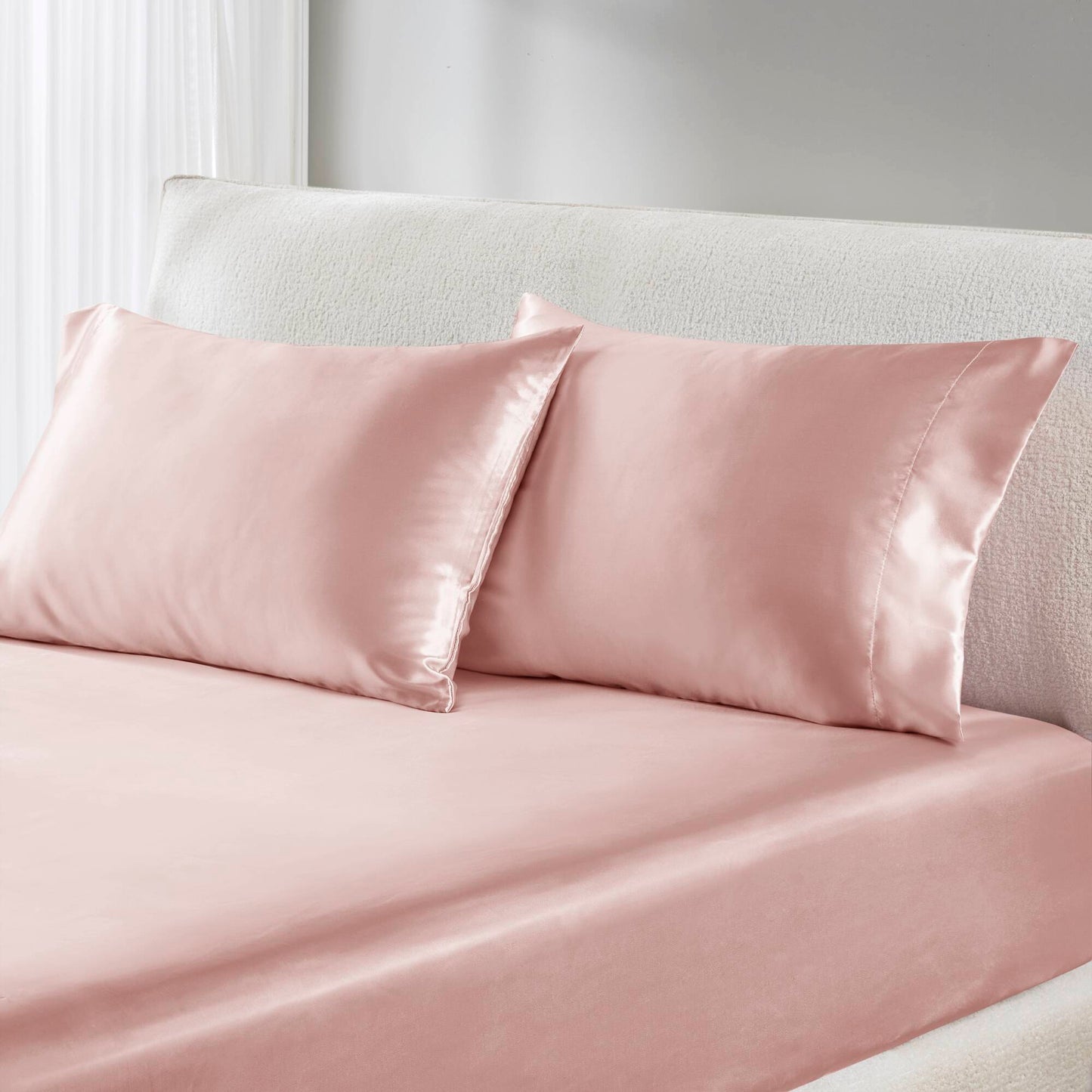 Satin Sheet Set, Silky Sheen and Cloud-Soft Feel Lightweight Bed Sheet