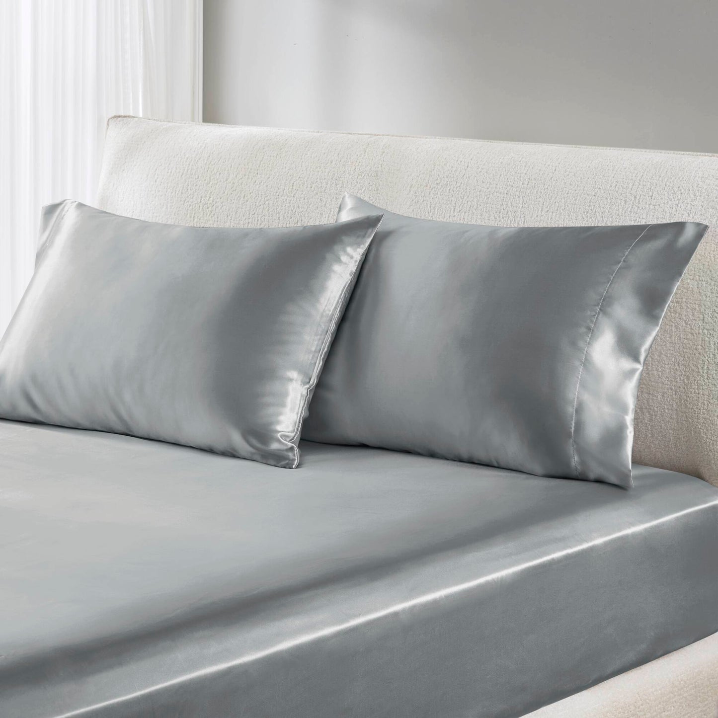 Satin Sheet Set, Silky Sheen and Cloud-Soft Feel Lightweight Bed Sheet