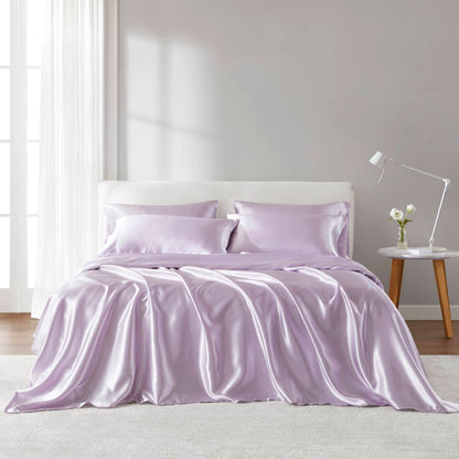 Satin Sheet Set, Silky Sheen and Cloud-Soft Feel Lightweight Bed Sheet