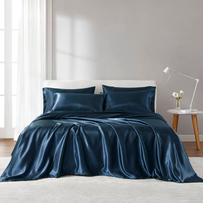 Satin Sheet Set, Silky Sheen and Cloud-Soft Feel Lightweight Bed Sheet
