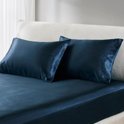Satin Sheet Set, Silky Sheen and Cloud-Soft Feel Lightweight Bed Sheet