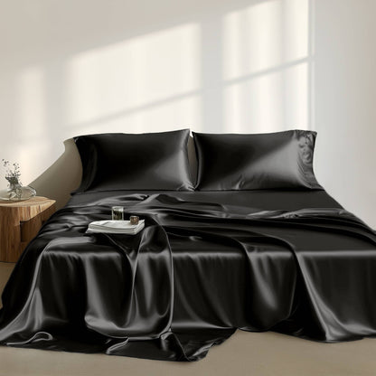 Satin Sheet Set, Silky Sheen and Cloud-Soft Feel Lightweight Bed Sheet
