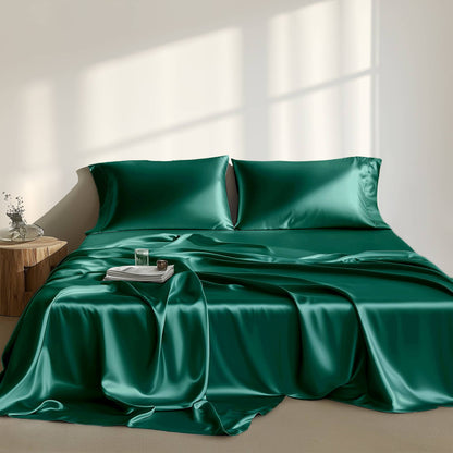 Satin Sheet Set, Silky Sheen and Cloud-Soft Feel Lightweight Bed Sheet
