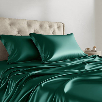 Satin Sheet Set, Silky Sheen and Cloud-Soft Feel Lightweight Bed Sheet