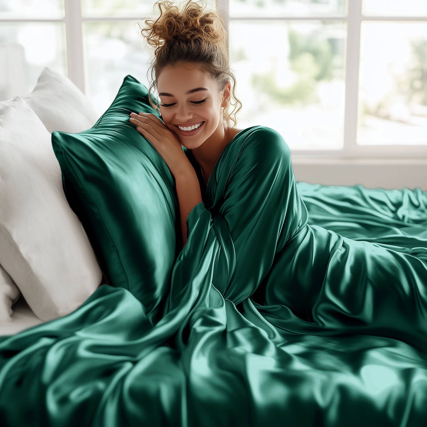 Satin Sheet Set, Silky Sheen and Cloud-Soft Feel Lightweight Bed Sheet