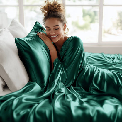 Satin Sheet Set, Silky Sheen and Cloud-Soft Feel Lightweight Bed Sheet