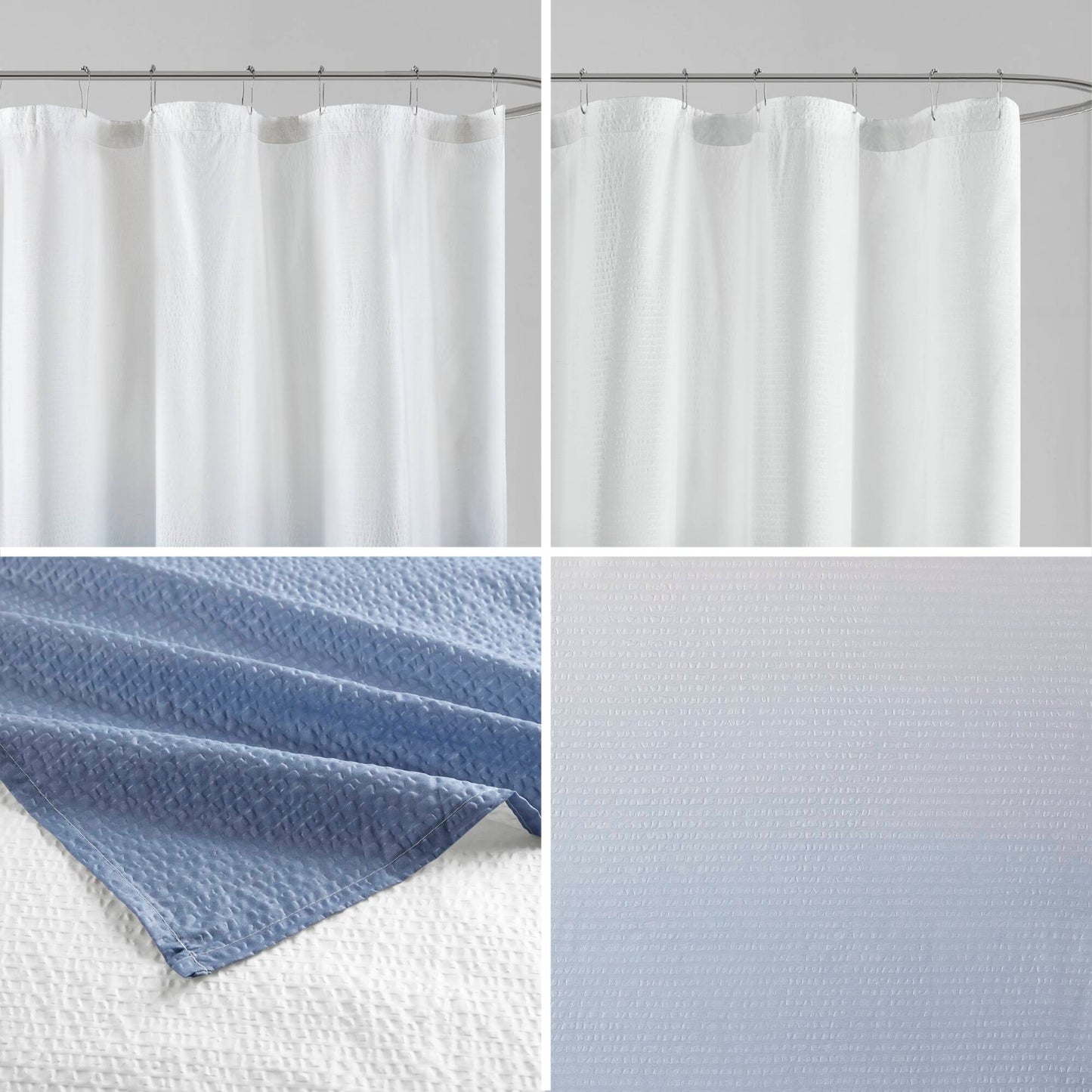 Ombre Printed Seersucker Shower Curtain