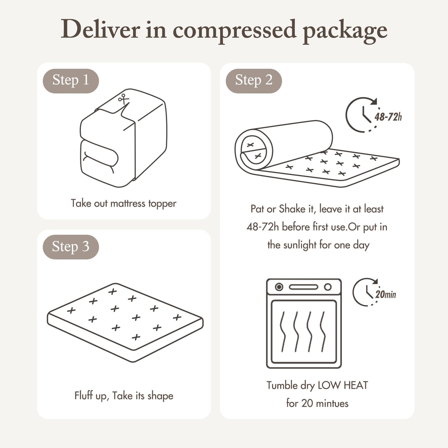 White Quilted Fitted Mattress Pad Cover with Deep Pocket, Waterproof Mattress Protector, Cloud Soft Down Alternative Mattress Cover, Machine Washable