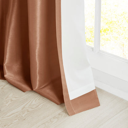 Emilia Twist Tab Lined Window Curtain Panel in Bronze