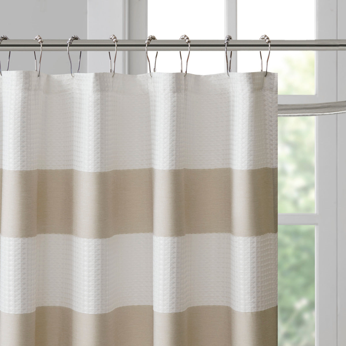 Modern Striped Shower Curtain with 3M Treatment