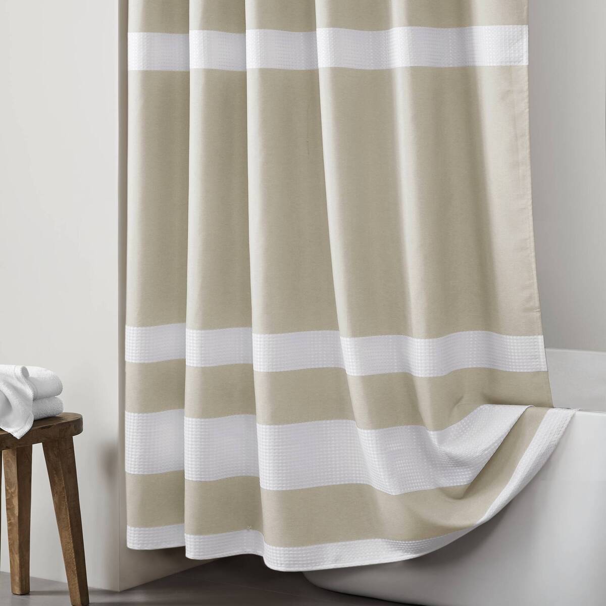Modern Striped Shower Curtain with 3M Treatment