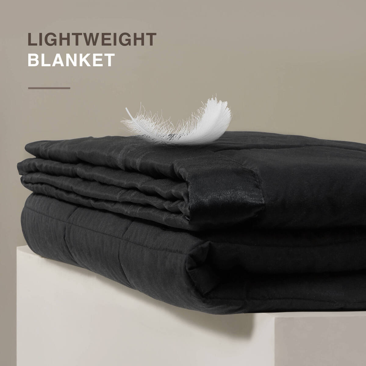 Lightweight Down Alternative Blanket with Satin Trim