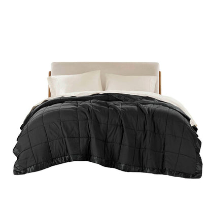 Lightweight Down Alternative Blanket with Satin Trim