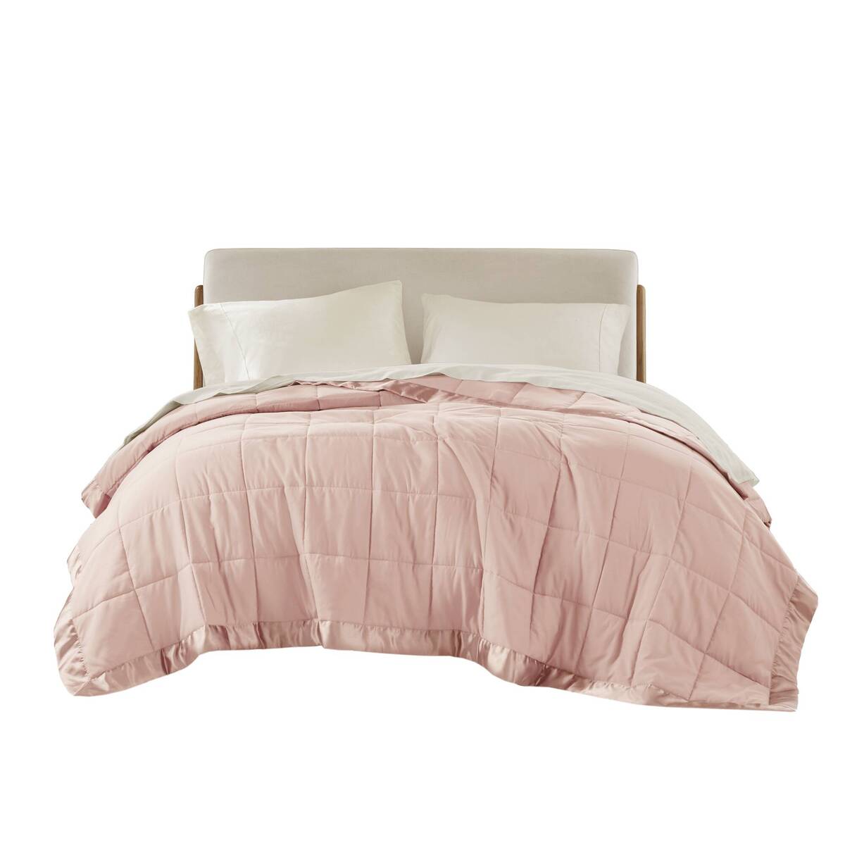 Lightweight Down Alternative Blanket with Satin Trim