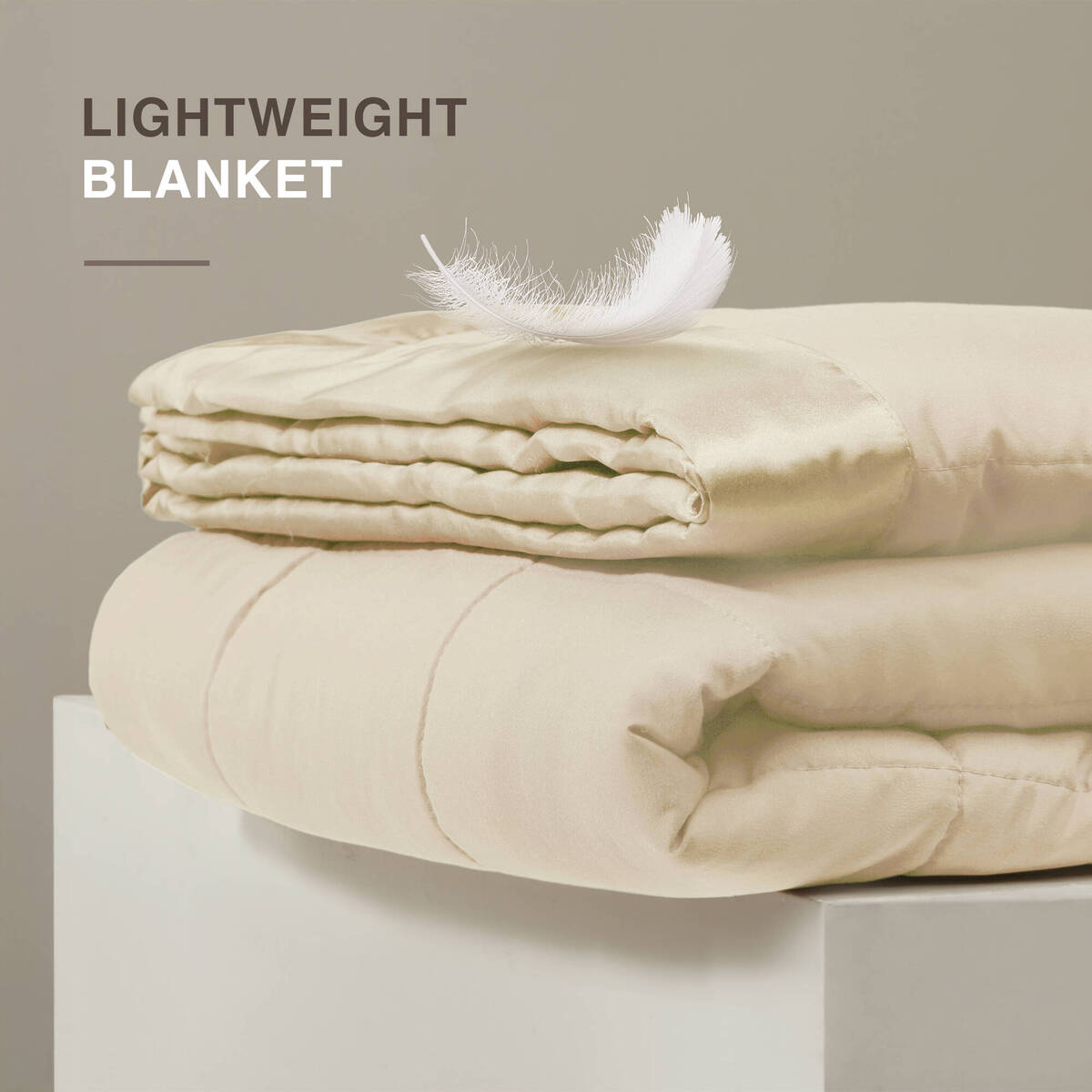 Lightweight Down Alternative Blanket with Satin Trim