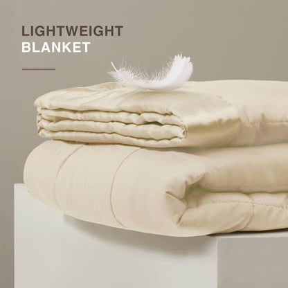 Lightweight Down Alternative Blanket with Satin Trim