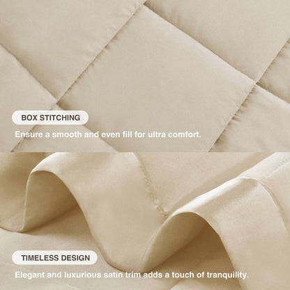 Lightweight Down Alternative Blanket with Satin Trim