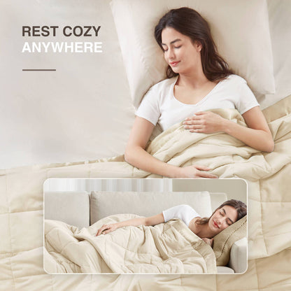 Lightweight Down Alternative Blanket with Satin Trim