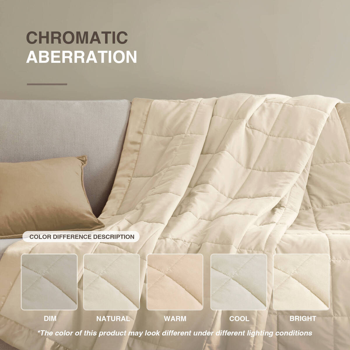 Lightweight Down Alternative Blanket with Satin Trim