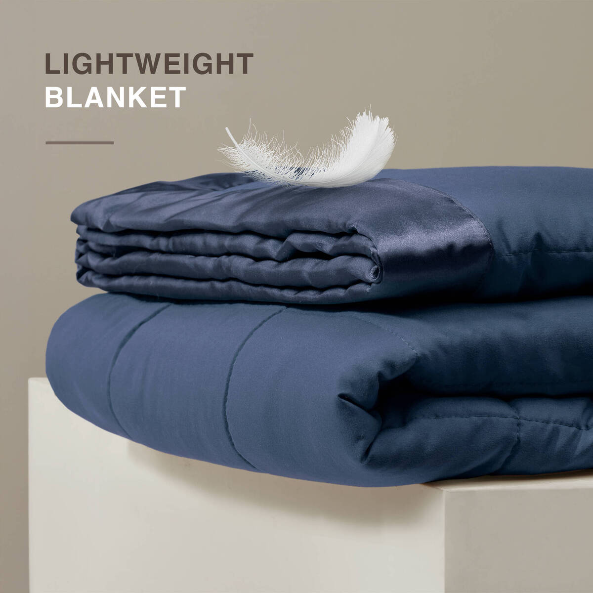 Lightweight Down Alternative Blanket with Satin Trim