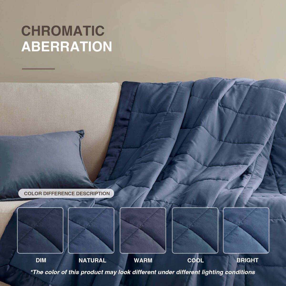 Lightweight Down Alternative Blanket with Satin Trim