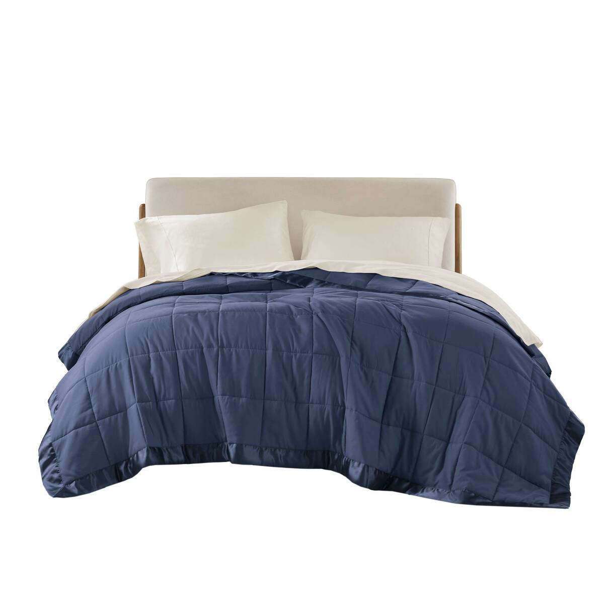 Lightweight Down Alternative Blanket with Satin Trim