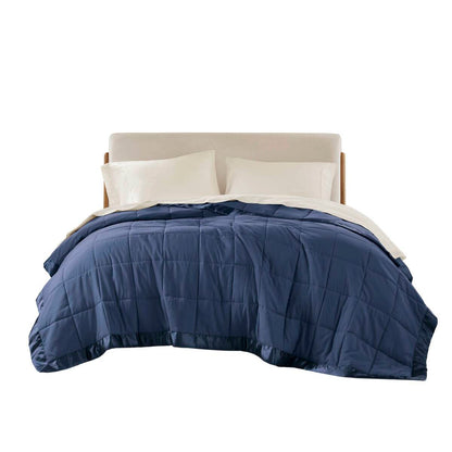 Lightweight Down Alternative Blanket with Satin Trim