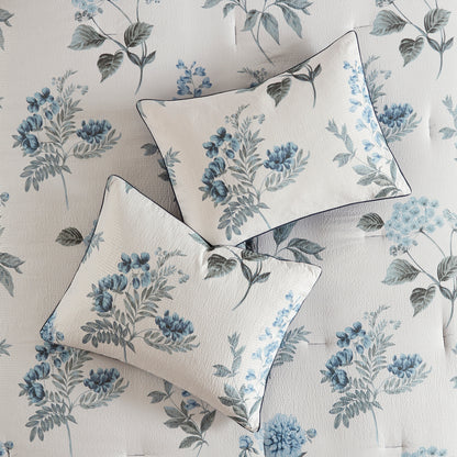 Printed Seersucker Comforter Set with Throw Blanket