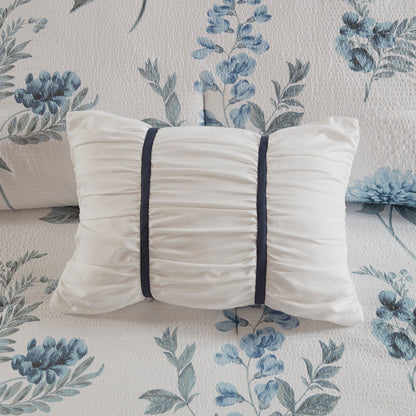 Printed Seersucker Comforter Set with Throw Blanket
