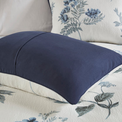 Printed Seersucker Comforter Set with Throw Blanket