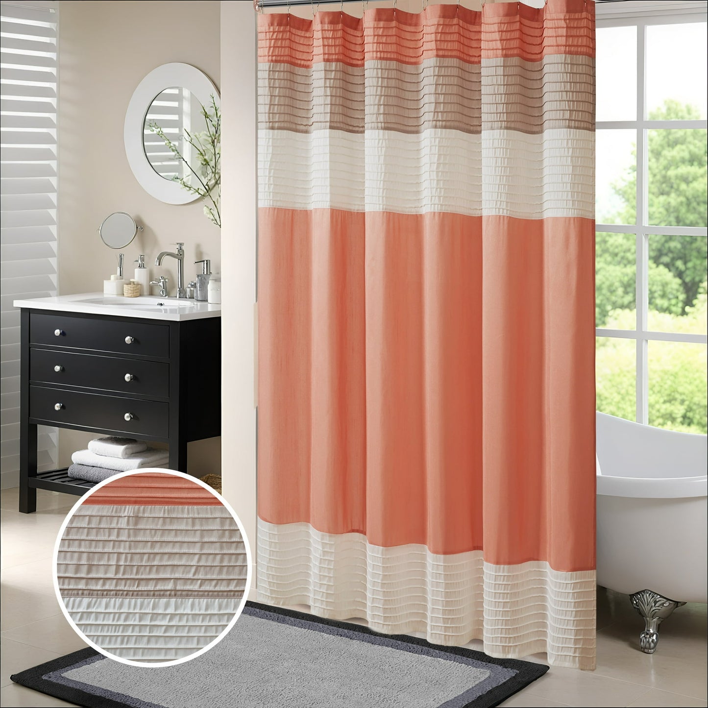 Faux Silk Shower Curtain
