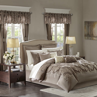 24 Piece Comforter Set with Window Curtains,Room in a Bag