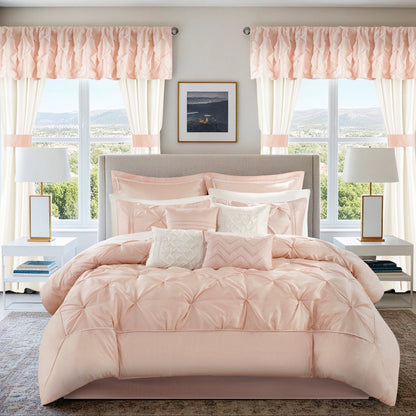 24 Piece Comforter Set with Window Curtains,Room in a Bag