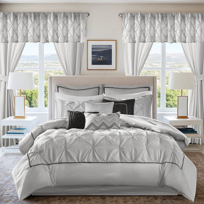 24 Piece Comforter Set with Window Curtains,Room in a Bag