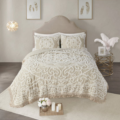 Tufted Cotton Chenille Fringe Coverlet Mini Set