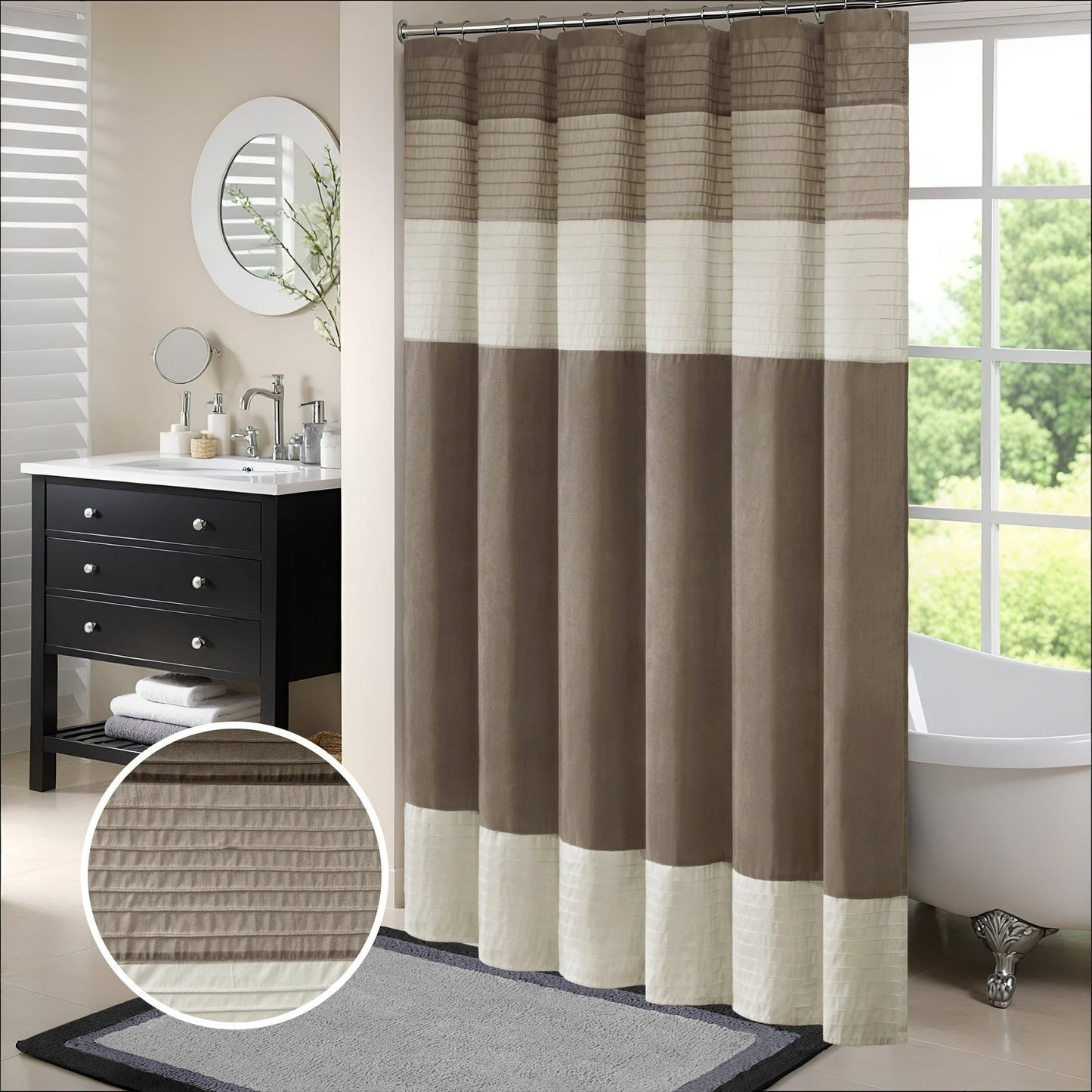 Faux Silk Shower Curtain