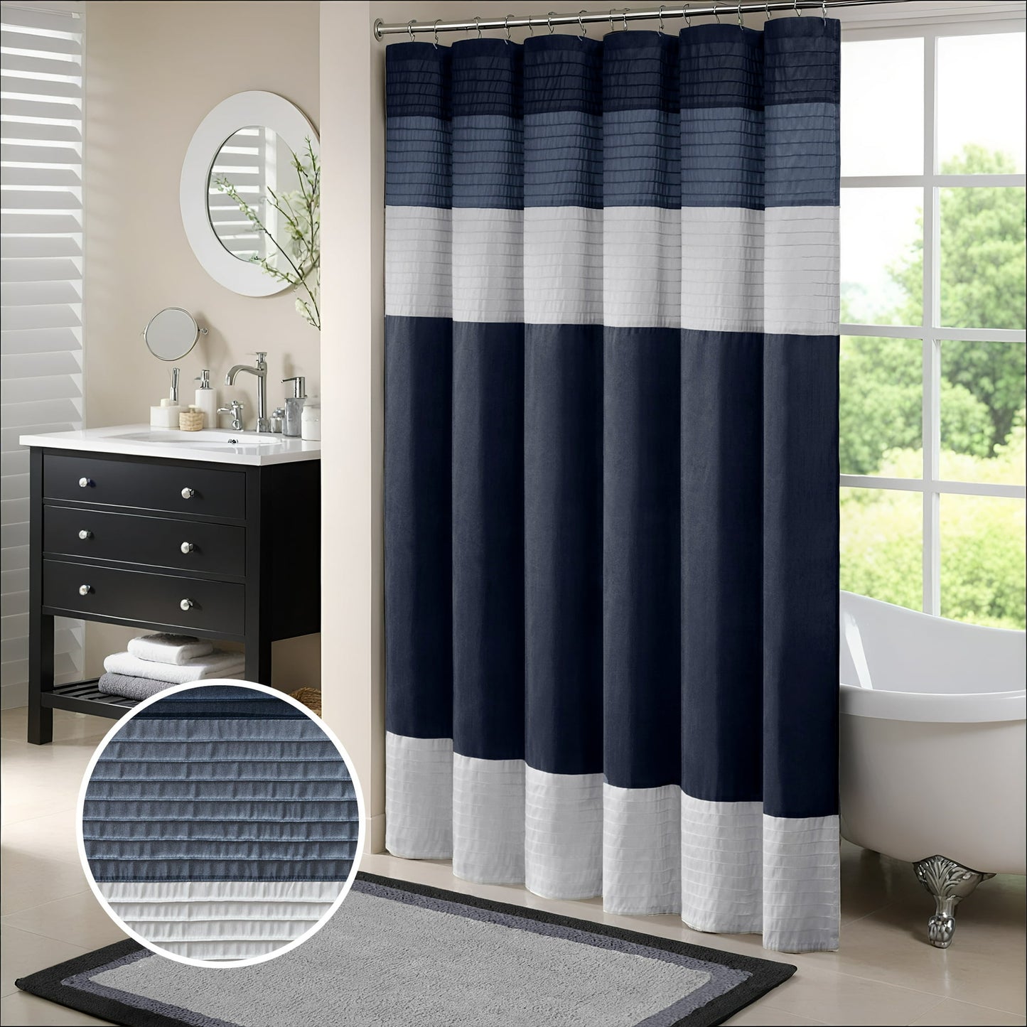 Faux Silk Shower Curtain
