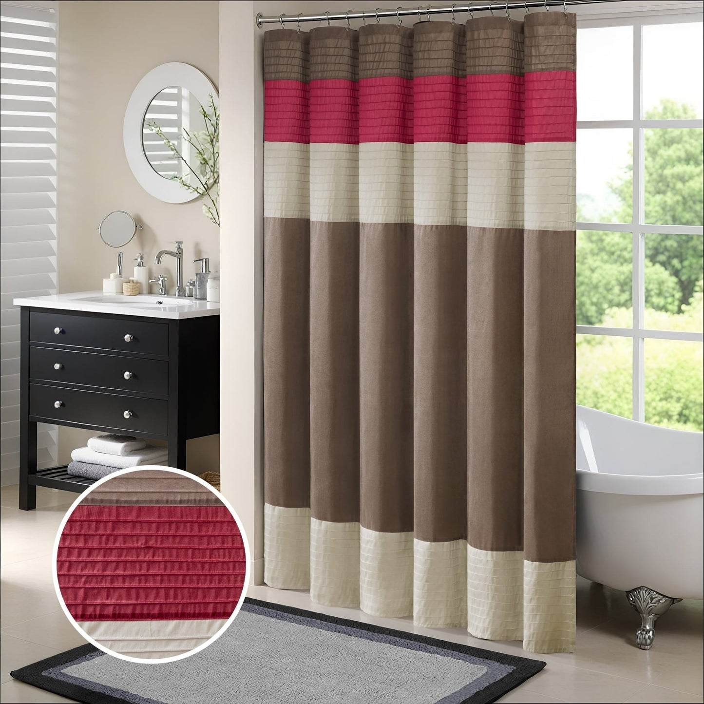 Faux Silk Shower Curtain