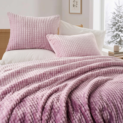 Bubble Plush Fluffy Ombre Comforter Set