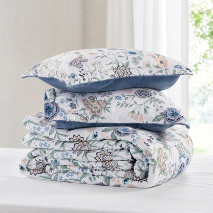 Sunniva Floral Multi-Color Comforter Set with Ultra-Soft Plush Reverse