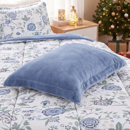 Sunniva Floral Multi-Color Comforter Set with Ultra-Soft Plush Reverse