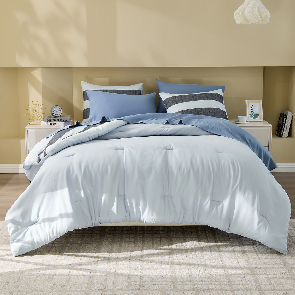 Blais Reversible Striped Comforter Bed Set