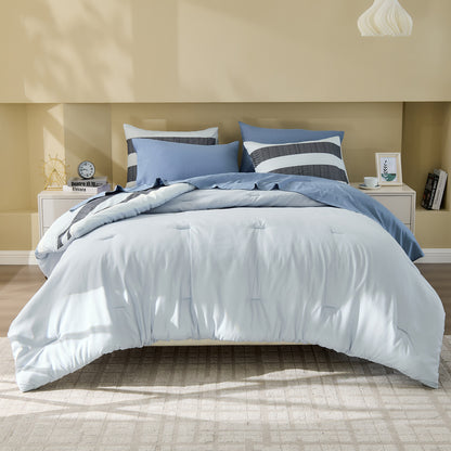 Blais Reversible Striped Comforter Bed Set