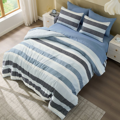 Blais Reversible Striped Comforter Bed Set